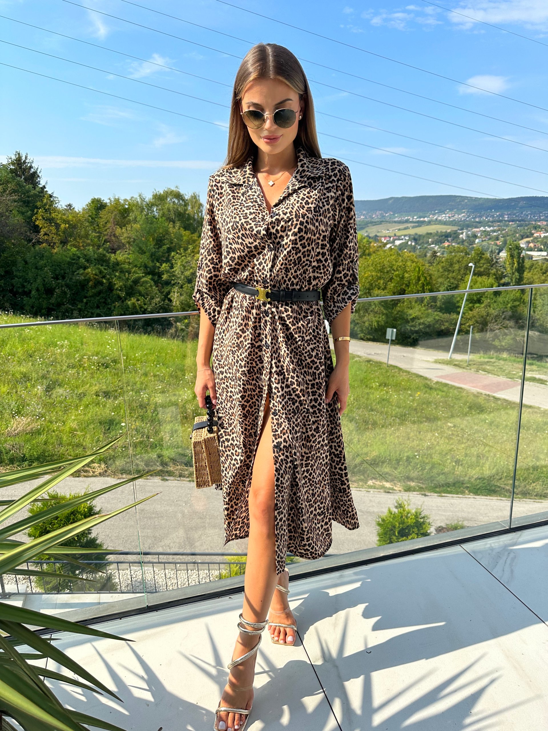 themood - Zineb ocelot mintás ingruha